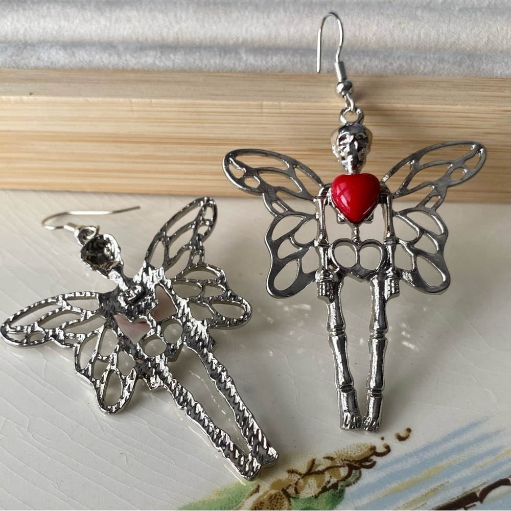 ✨Modcloth Morlina Fairy Skeleton Earrings - Picture 5 of 9